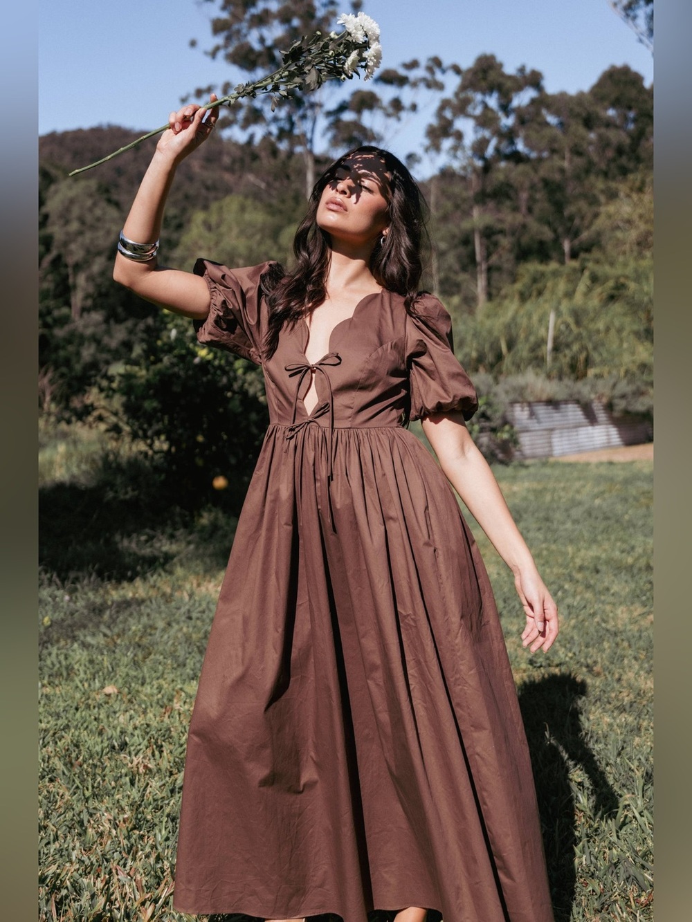 Petal & Pup Karla Maxi Brown Dress Size 4 B2657